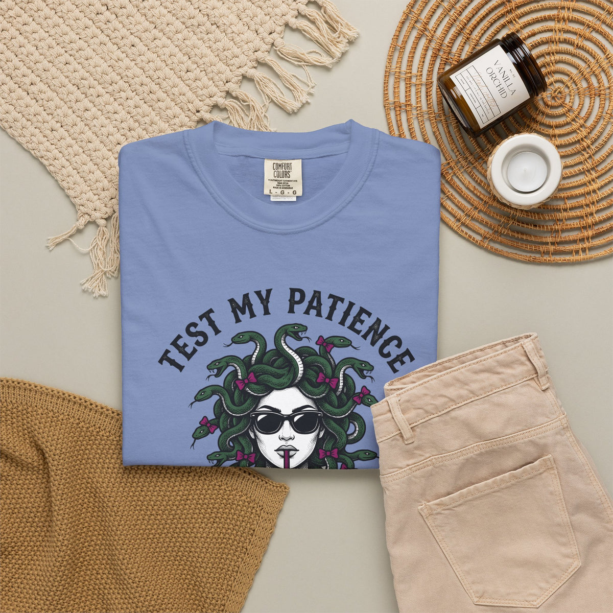 Medusa Glasses T-Shirt Moms Funny Gift Women Pop Art T-Shirt Gorgon T-Shirt Motherhood Fan Retro T-Shirt Humor Graphic Classic Lotus Bloom T-Shirt