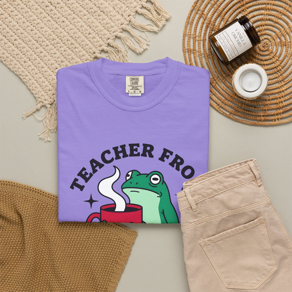 Frog Coffee Cup T-Shirt Teachers Latte Gift Women Kawaii T-Shirt Coffee T-Shirt T-Shirt Educator Enthusiast Coffee T-Shirt Cappuccino Graphic Classic