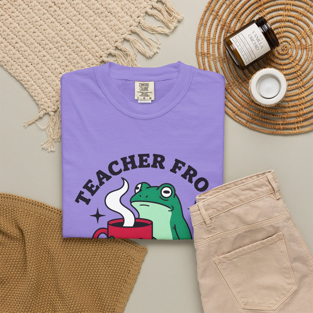 Frog Coffee Cup T-Shirt Teachers Latte Gift Women Kawaii T-Shirt Coffee T-Shirt T-Shirt Educator Enthusiast Coffee T-Shirt Cappuccino Graphic Classic