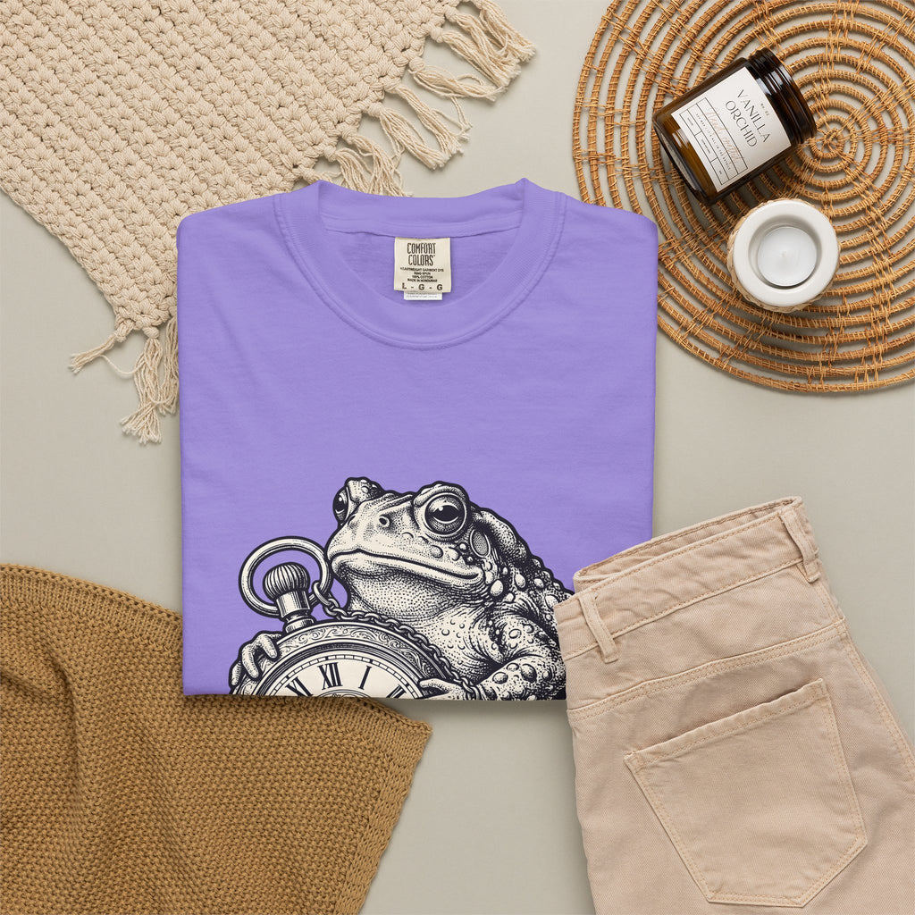 Toad Pocket Watch T-Shirt Funny Animal Gift Women Vintage T-Shirt Pocket Watch T-Shirt Humor Fan Retro T-Shirt Wildlife Graphic Hand Drawn Chain