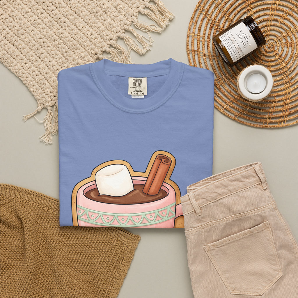 Cozy Hot Cocoa Christmas Comfort Gift Delightful Hot Chocolate Winter Fan Charming Cartoon T-Shirt