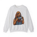 Bloodhound Canine Sweatshirt Dog Songs Gift Women Rustic Sweatshirt Hound Sweatshirt Dog Fan Coonhound Graphic Sweatshirt Cartoon Mouth Harp Sweatshirt