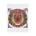 Star Horseshoe Blanket Cowgirl Ranch Gift Women Old School Blanket Horseshoe Blanket Cowboy Fan Rodeo Blanket Farm Design Hand Drawn Four Leaf