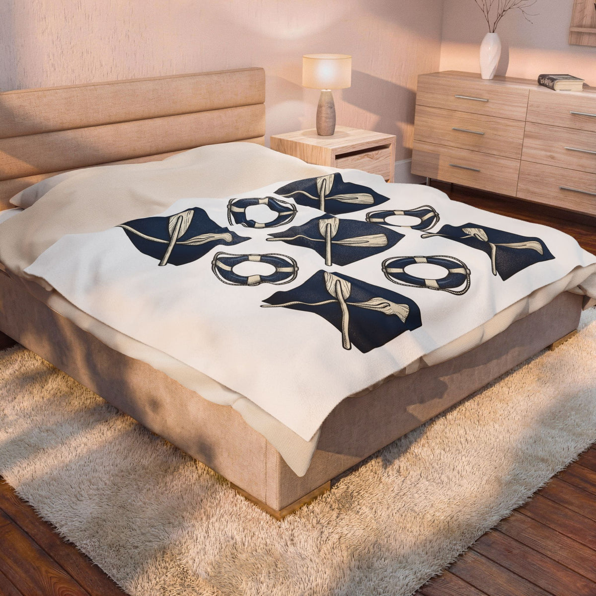 Paddle Oars Pattern Blanket Sports Boating Gift Women Nautical Blanket Oar Blanket Athlete Fan Maritime Blanket Sailboat Graphic Vintage Lifebuoy