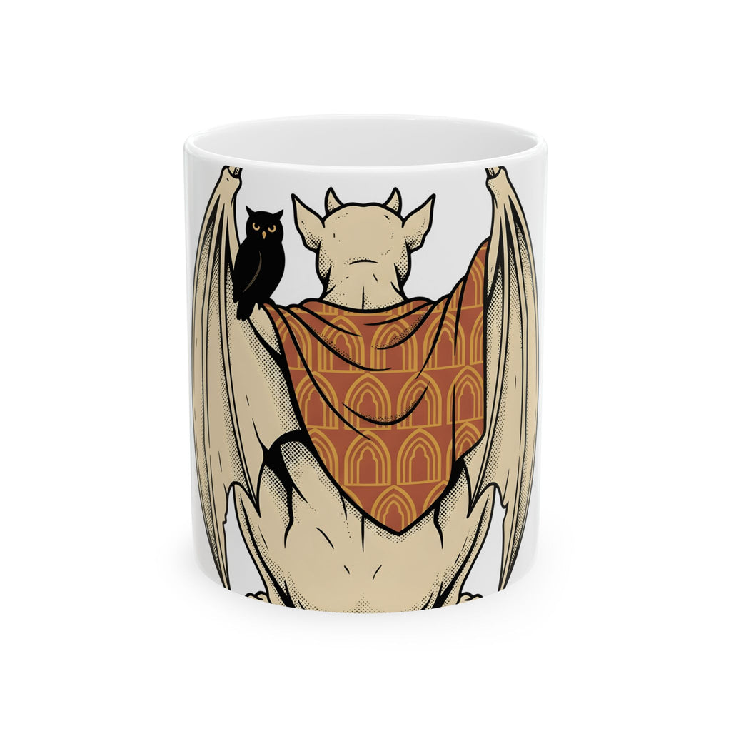 Bat Sculpture Mug Halloween Ghost Gift Women Mysterious Mug Statue Mug Horror Fan Dark Art Mug Specter Graphic Classic Night Bird