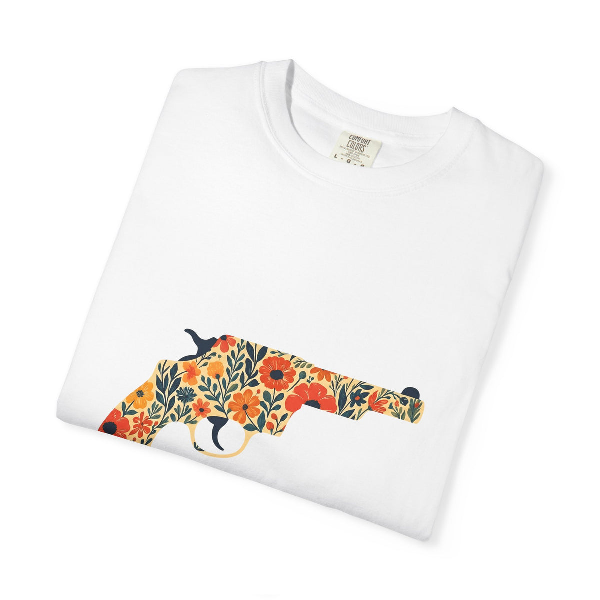 Floral Pistol T-Shirt Cowgirl Western Gift Women Boho T-Shirt Gun T-Shirt Rodeo Fan Hippie T-Shirt Country Graphic Minimal Wildflowers T-Shirt