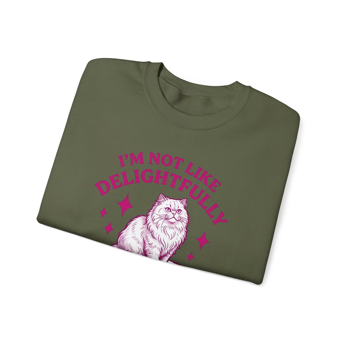 Furry Cat Sweatshirt Funny Animal Gift Women Classic Sweatshirt Kitten Sweatshirt Humor Fan Cartoon Sweatshirt Creature Graphic Doodle Throw Sweatshirt Sweatshirt