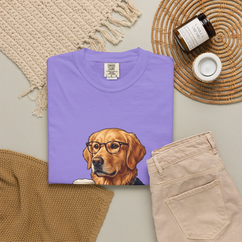 Golden Retriever Dog T-Shirt Dog Fun Gift Women Detailed T-Shirt Retriever T-Shirt Dog Fan Canine T-Shirt Humorous Graphic Old-Fashioned Lager