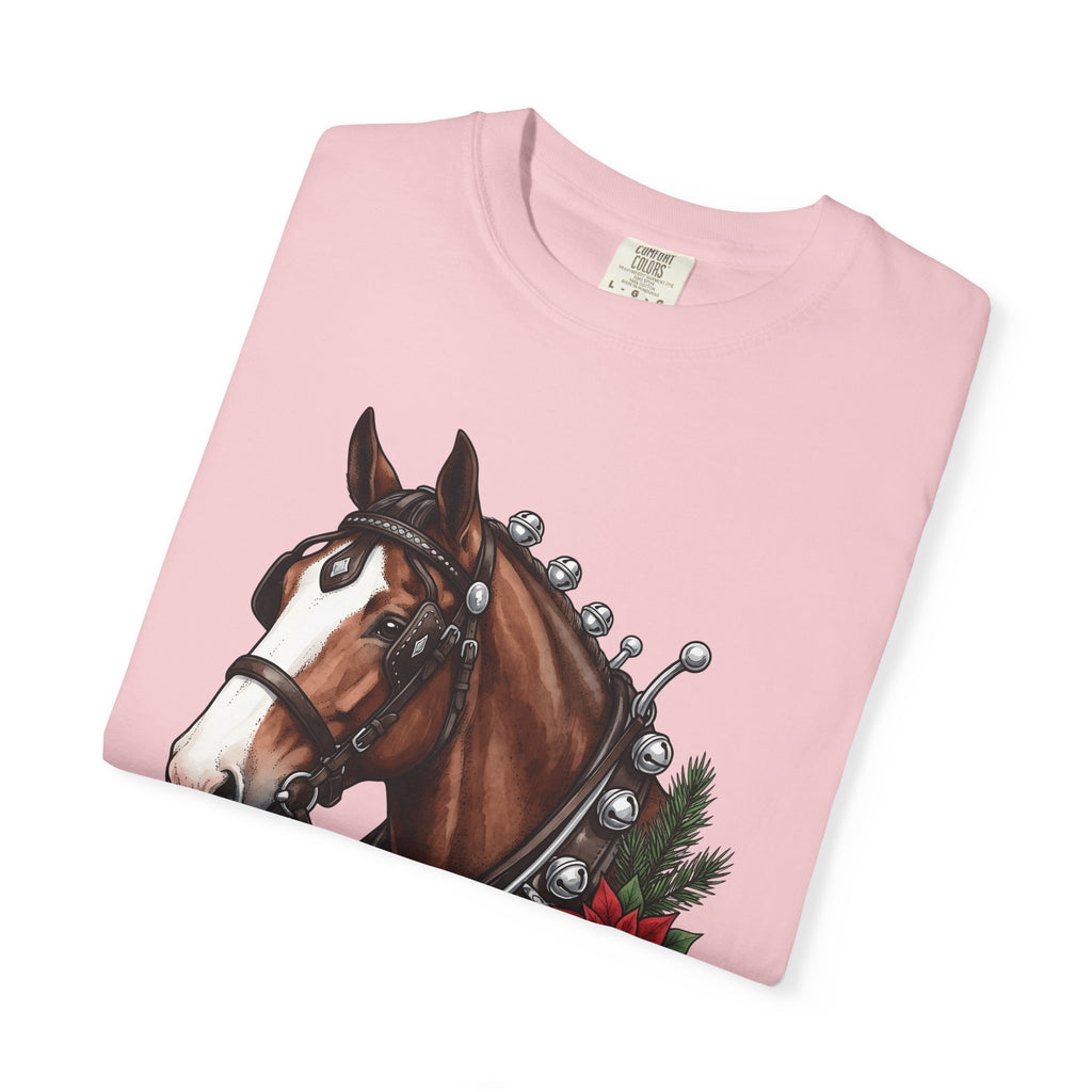Horse Head T-Shirt Christmas Horse Gear Gift Women Lifelike T-Shirt Stallion T-Shirt Christmas Fan Realistic T-Shirt Equestrian Graphic Retro