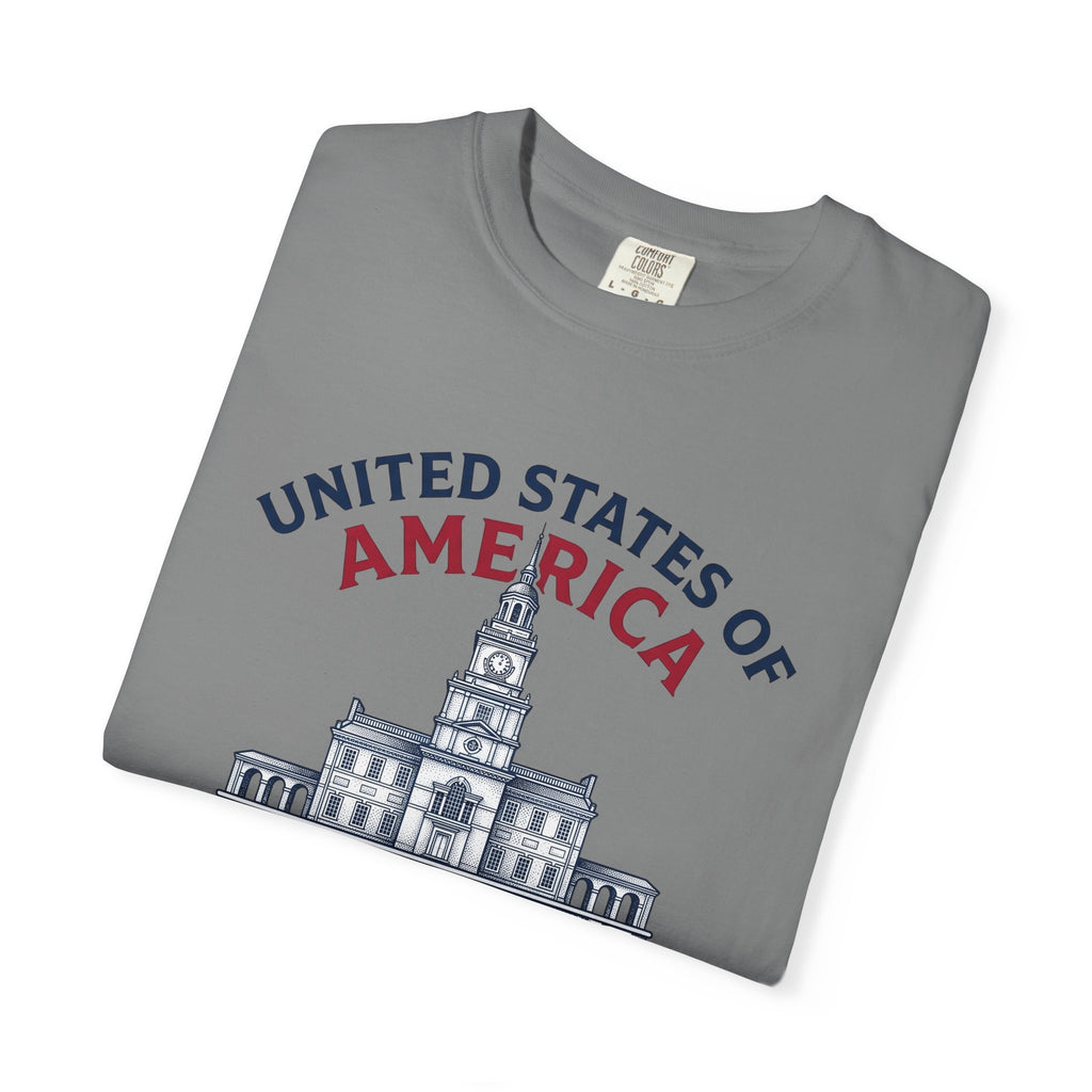 Independence Hall Art T-Shirt America Culture Gift Women Liberty T-Shirt Historic Building T-Sh