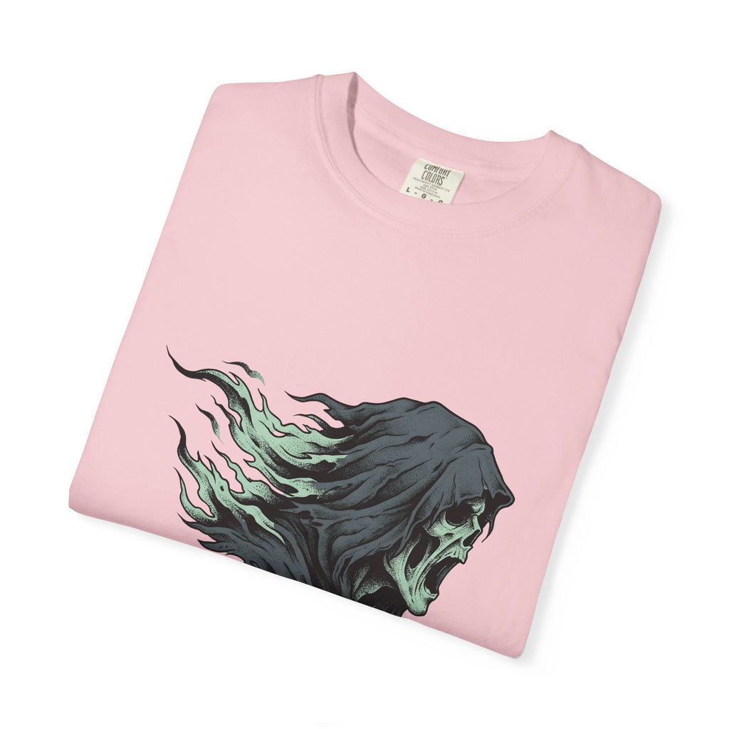 Skeleton Skull T-Shirt Halloween Scary Gift Women Gothic T-Shirt Skull T-Shirt Horror Fan Dark T-Shirt Fright Graphic Hand Drawn Ripped Cloak