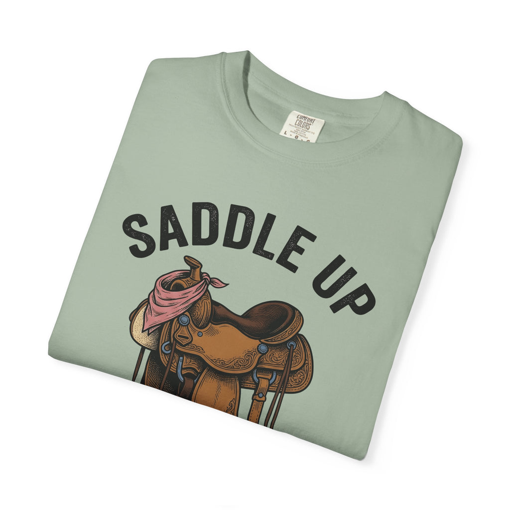 Horse Saddle T-Shirt Cowgirl Agriculture Gift Women Classic T-Shirt Saddle T-Shirt Rancher Fan Vintage T-Shirt Farming Graphic Old School Kerchief