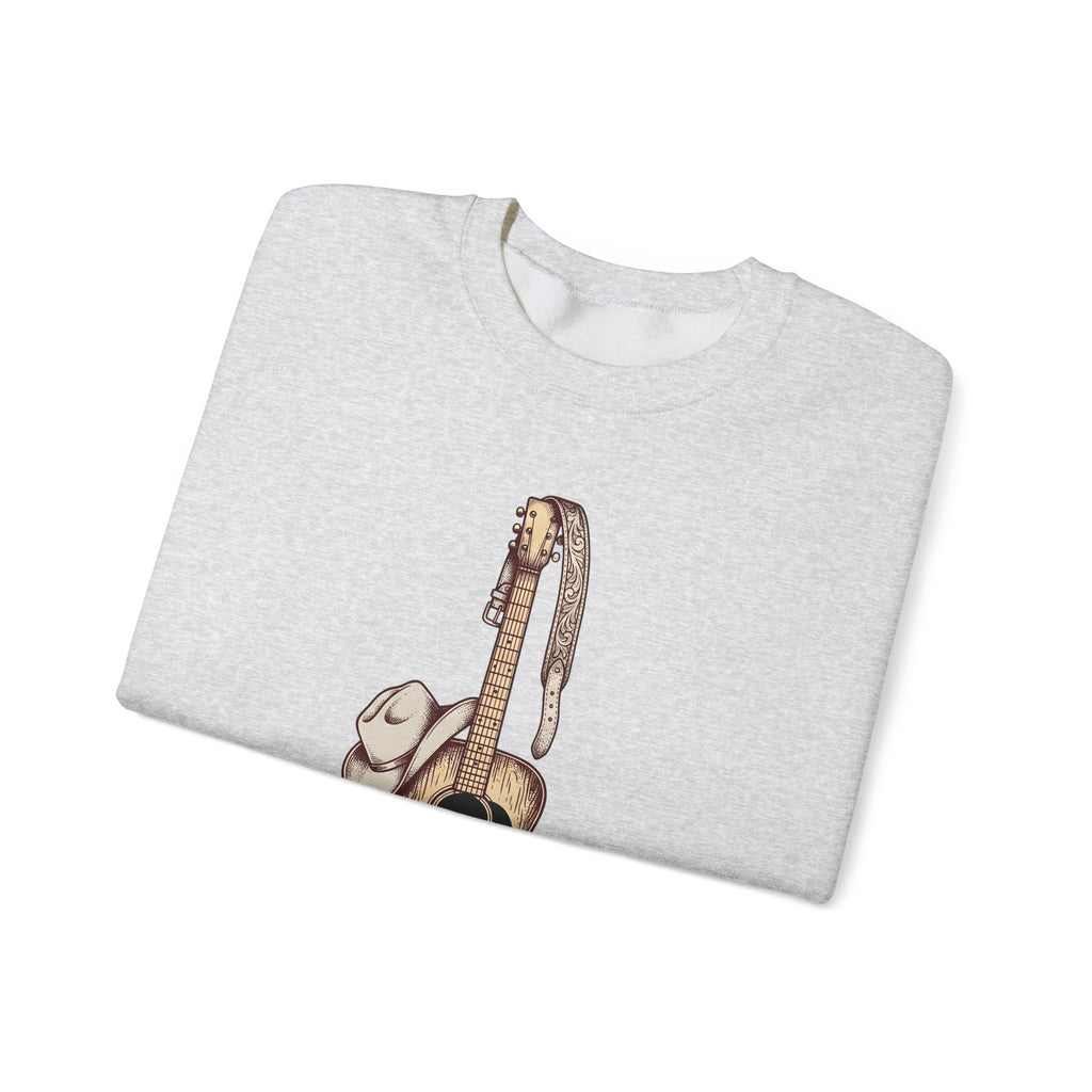 Folk Guitar Sweatshirt Cowgirl Instrument Gift Women Retro Sweatshirt Acoustic Guitar T-Sh