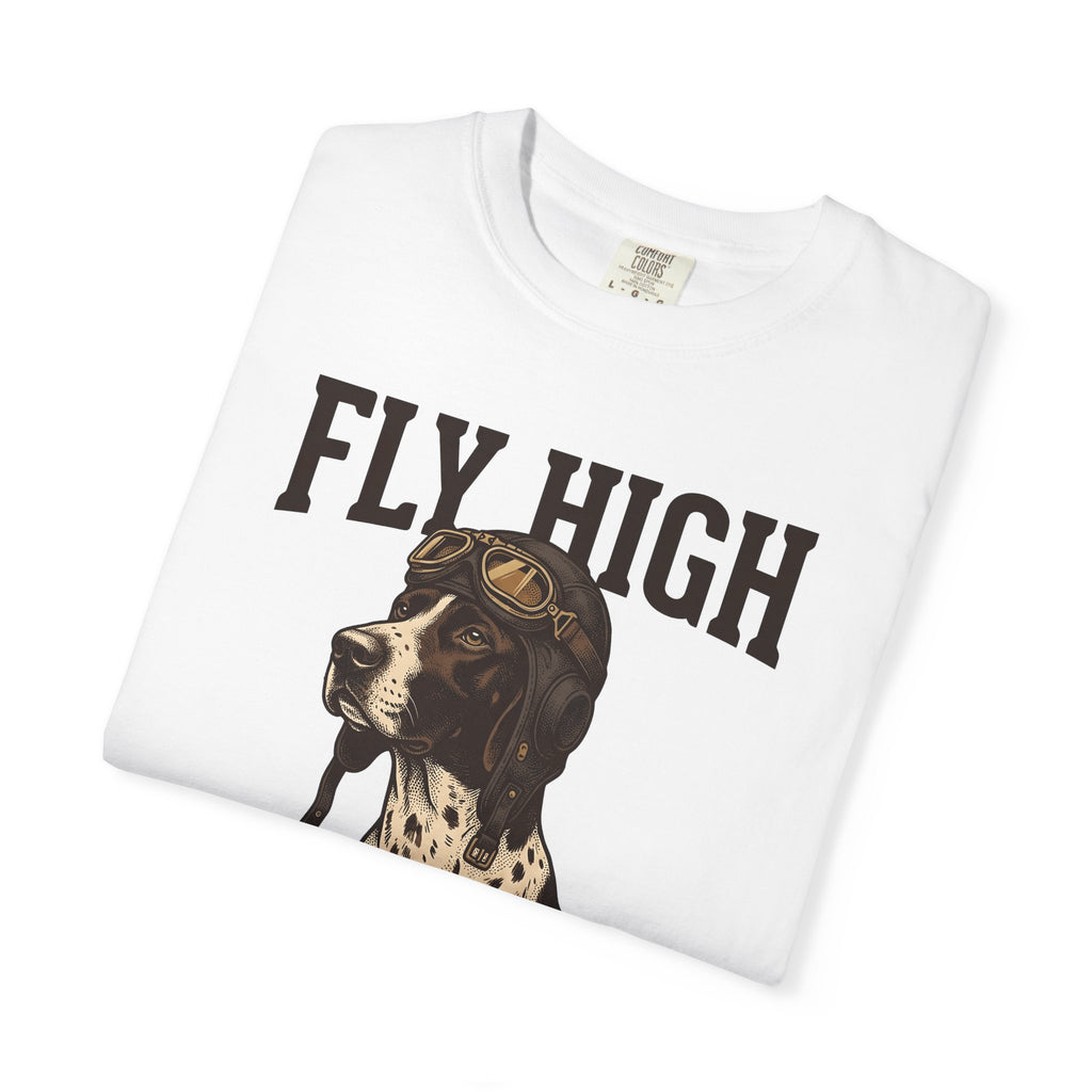 Flying Dog T-Shirt Dog Travel Gift Women Retro T-Shirt Canine T-Shirt Dog Fan Vintage T-Shirt Adventure Graphic Heritage Navigation T-Shirt