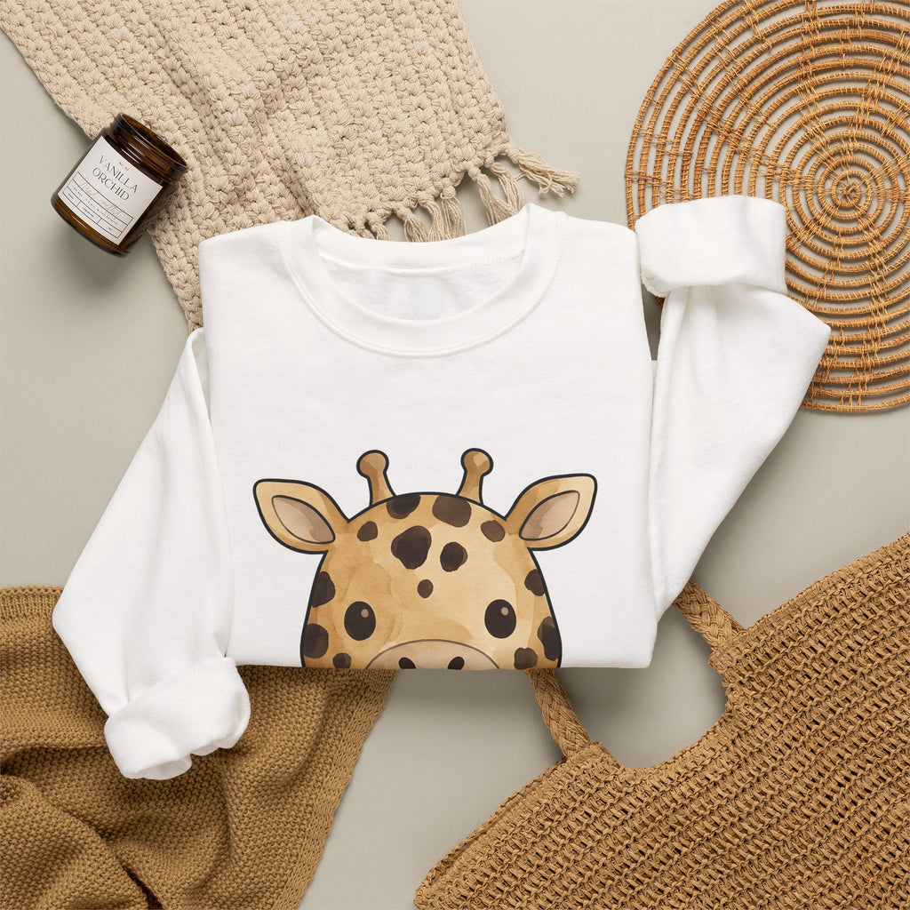 Giraffe Illustration Sweatshirt Moms Jungle Gift Women Paint Sweatshirt Giraffe Sweatshirt Mom Fan Watercolor Sweatshirt Tropical Graphic Charming Wildlife