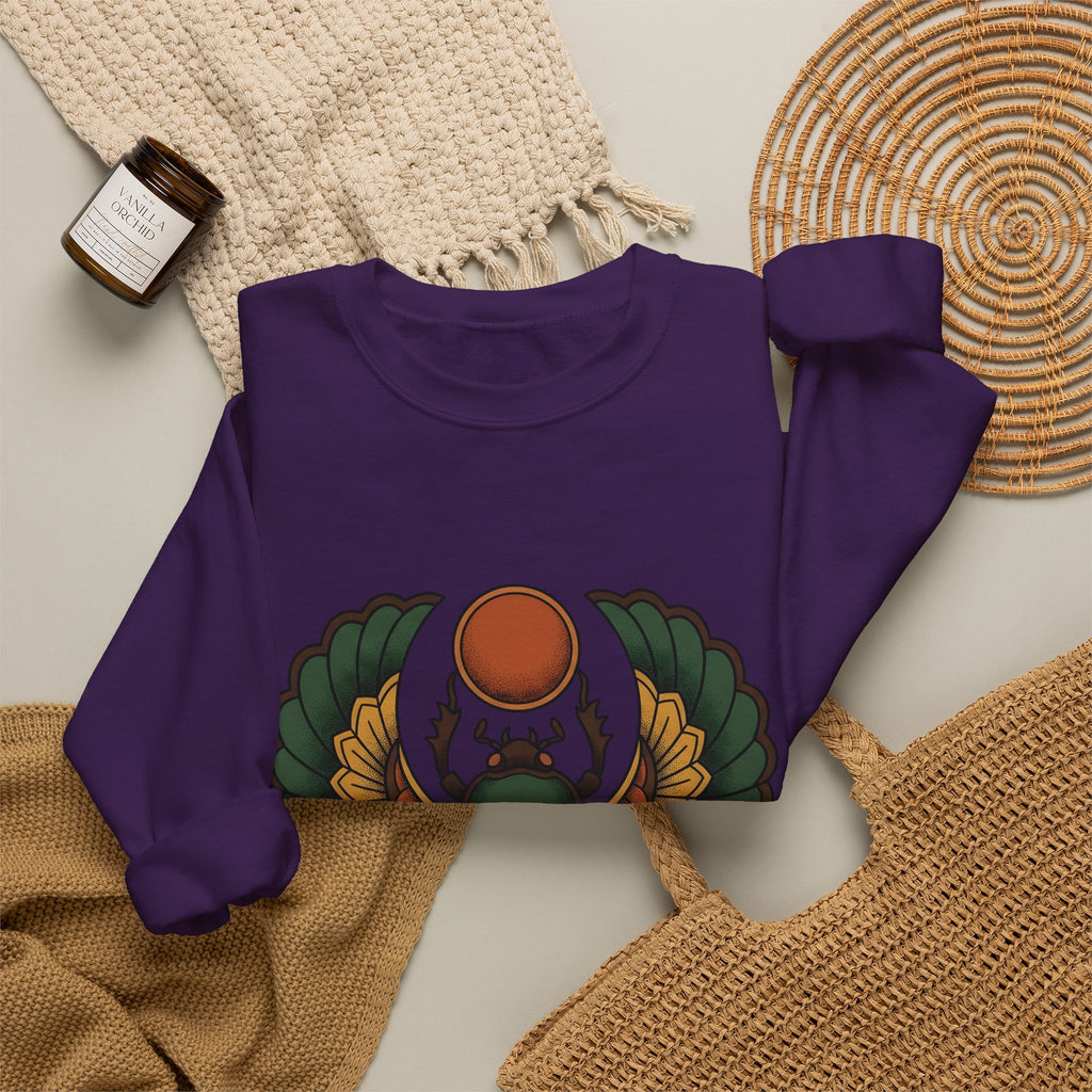 Beetle Bug Sweatshirt Boho Chic Chakra Gift Women Minimalist Sweatshirt Scarab Sweatshirt Bohemian Enthusiast Simple Sweatshirt Energy Graphic Hand Drawn Sun