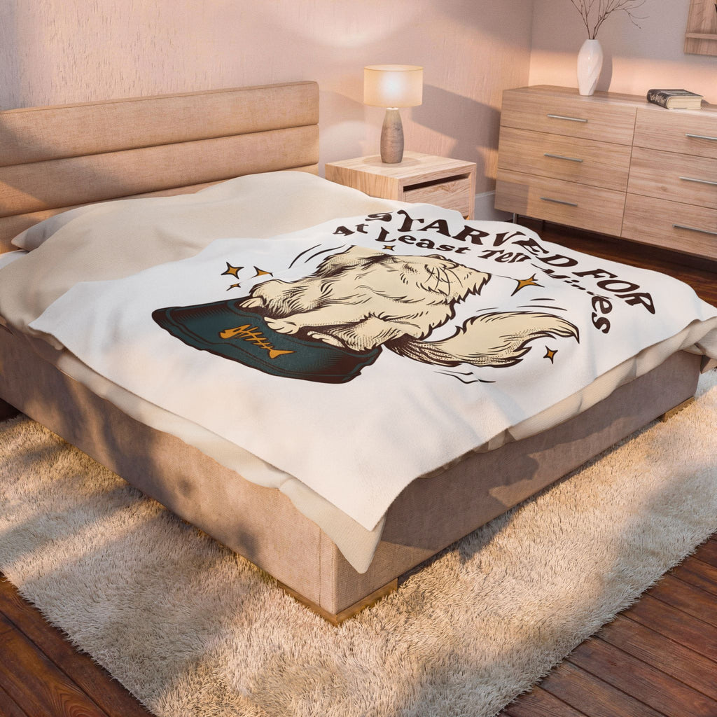 Persian Cat Cat Humor Gift Hand Drawn Cat Feline Fan Illustrated Vintage Food Bowl Blanket