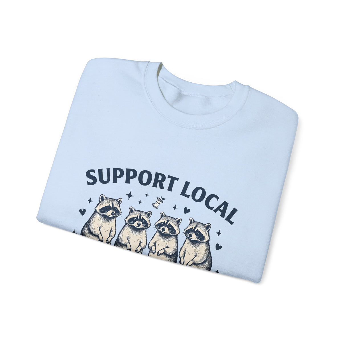 Raccoon Family Sweatshirt Raccoon Pet Gift Women Classic Sweatshirt Trash Panda Sweatshirt Raccoon Fan Vintage Sweatshirt Animal Graphic Doodle Heart Shapes
