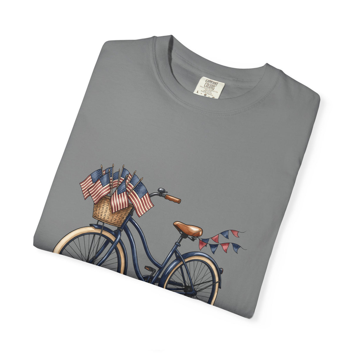 American Bike T-Shirt 4th Of July Vacation Gift Women Cartoon T-Shirt Motorcycle T-Shirt Independence Day Enthusiast Comic T-Shirt Travel Graphic