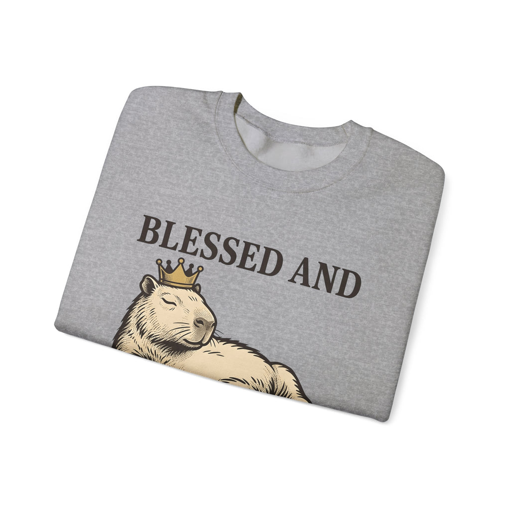 Capybara Crown Sweatshirt Capybara Comedy Gift Women Classic Sweatshirt Crown Sweatshirt Rodent Fan Retro Sweatshirt Humor Graphic Doodle Beast Sweatshirt