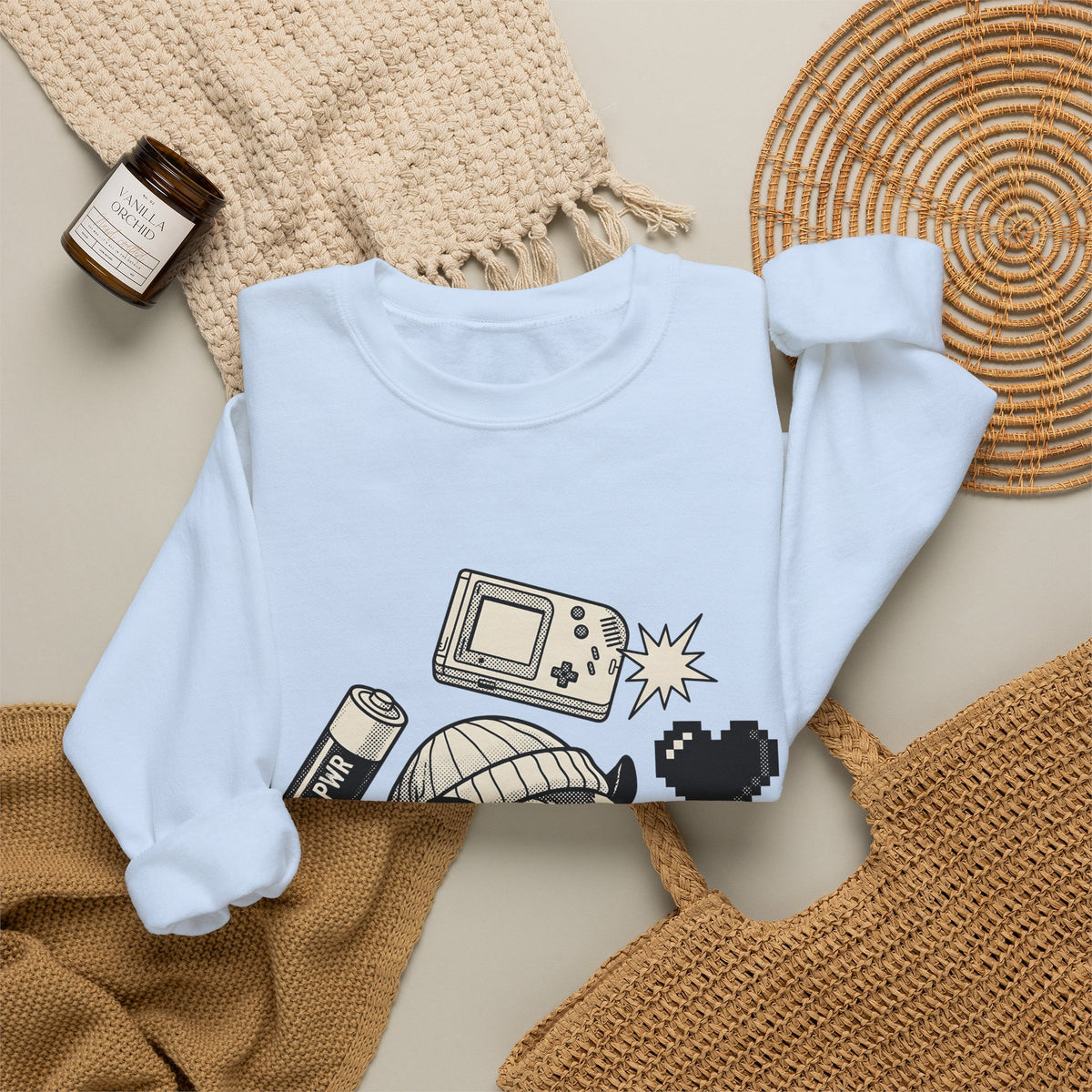 Possum Beanie Sweatshirt Funny Gaming Gift Women Comic Sweatshirt Opossum Sweatshirt Humor Fan Cartoon Sweatshirt Gamer Graphic Vintage Retro Game Console