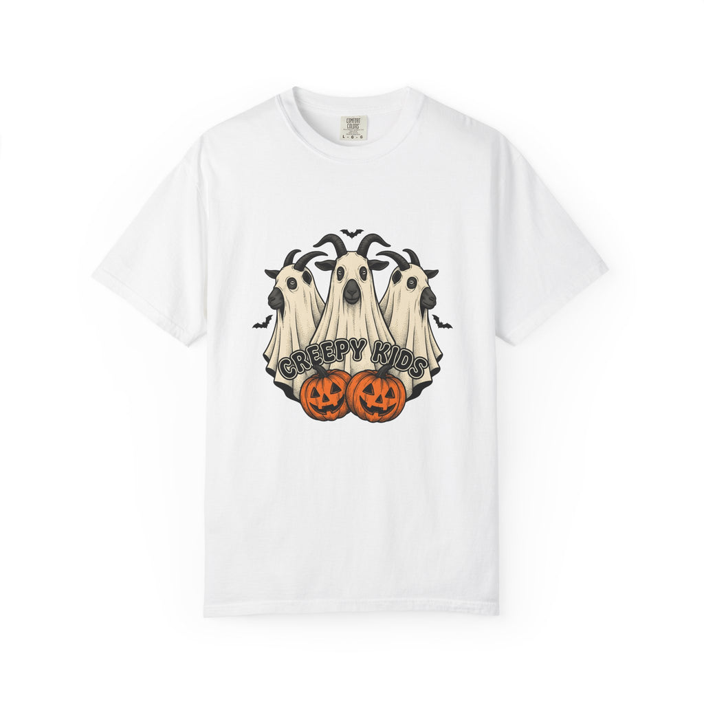 Phantom Goat Halloween Creature Gift Classic Specter Horror Fan Cryptid Monster Outline Carved T-Shirt
