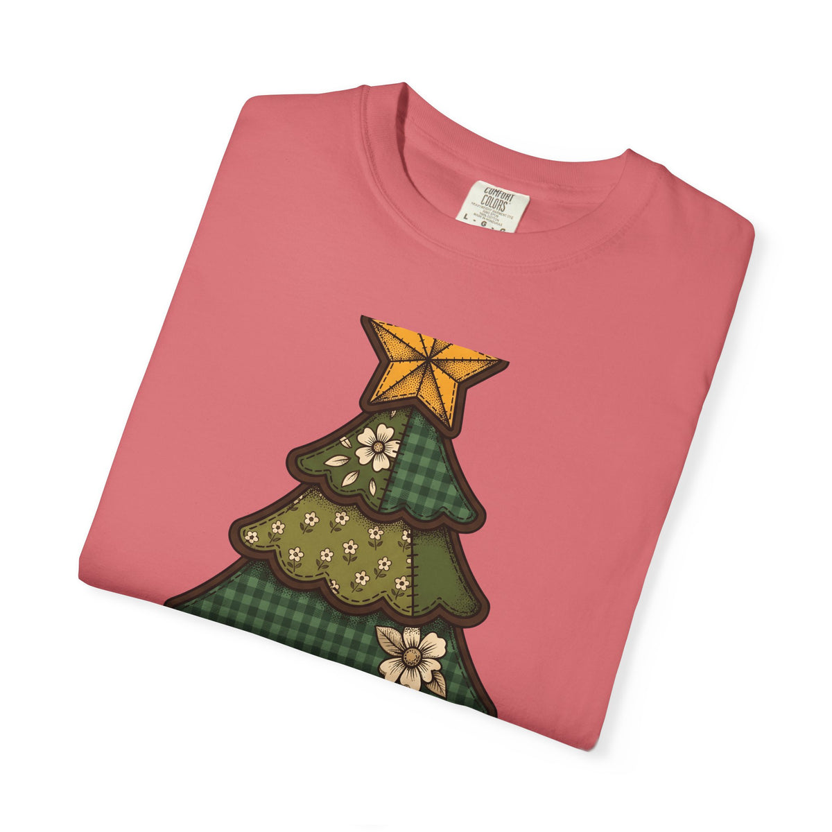 Christmas Tree Christmas Holiday Gift Farmhouse Fir Christmas Fan Rustic Seasonal Vintage Red Bow T-Shirt