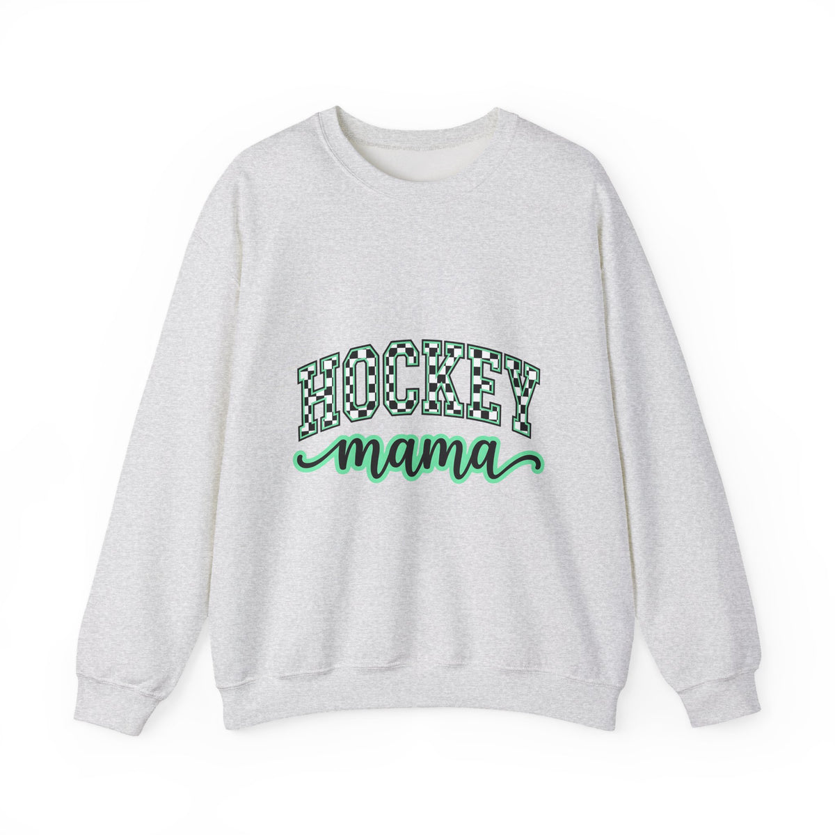 Checkered Varsity Text Sweatshirt Mom Sports Gift Women Bold Sweatshirt Plaid Lettering Sweatshirt Mother Enthusiast Branded Sweatshirt Athletic Graphic Retro