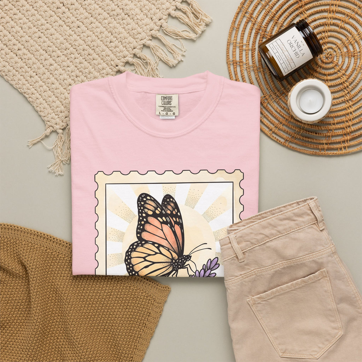 Moth Flower Butterfly Plant Gift Hippie Flower Butterfly Enthusiast Bohemian Floral Classic T-Shirt