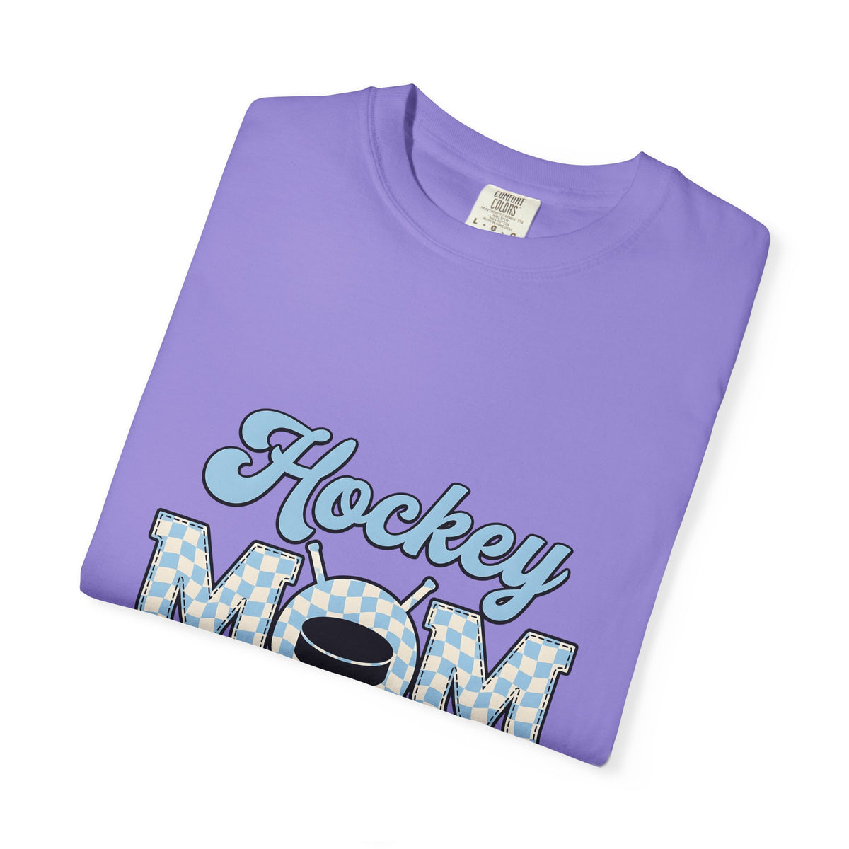 Hockey Puck T-Shirt Hockey Mom Sports Gift Women Retro T-Shirt Puck T-Shirt Hockey Fan Vintage T-Shirt Athletic Graphic Checkered Hockey Sticks