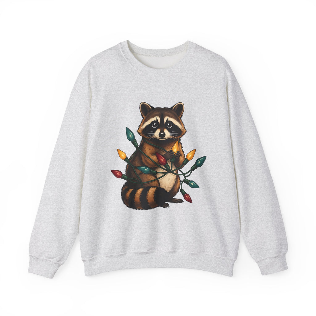 Raccoon Animals Seasonal Gift Playful Trash Panda Wildlife Fan Quirky Christmas Cartoon Sweatshirt