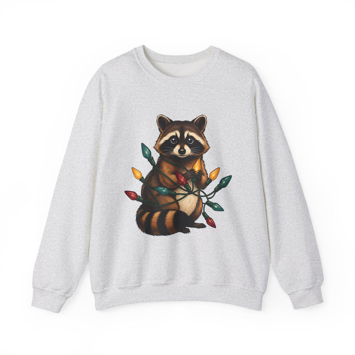 Raccoon Animals Seasonal Gift Playful Trash Panda Wildlife Fan Quirky Christmas Cartoon Sweatshirt
