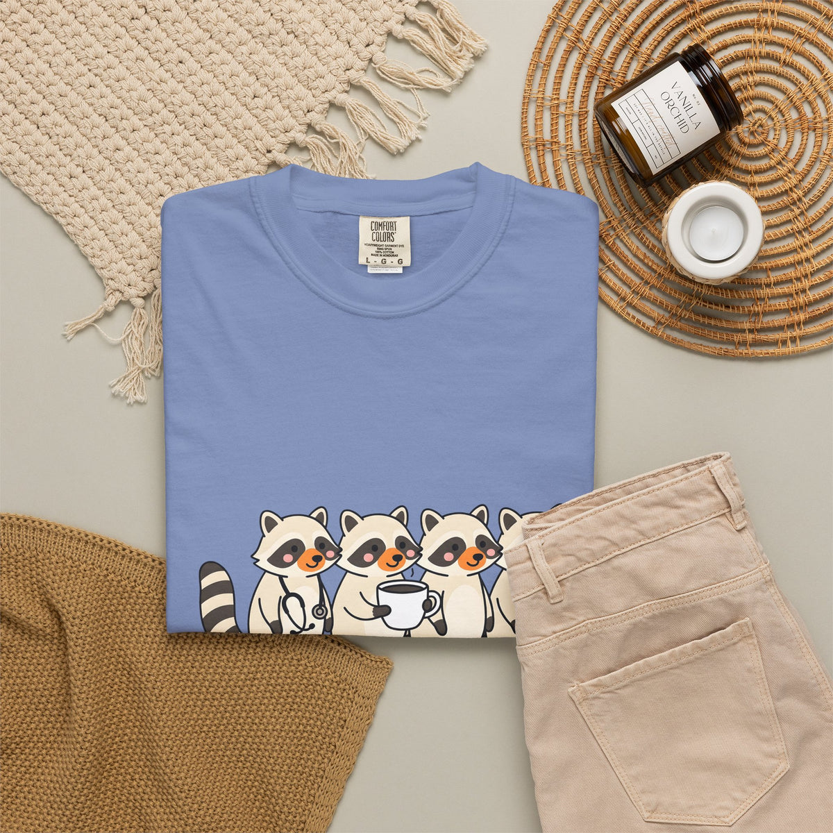 Raccoon Family T-Shirt Nurses Creatures Gift Women Lovable T-Shirt Trash Panda T-Shirt Nurse Enthusiast Cute T-Shirt Wildlife Graphic Animated