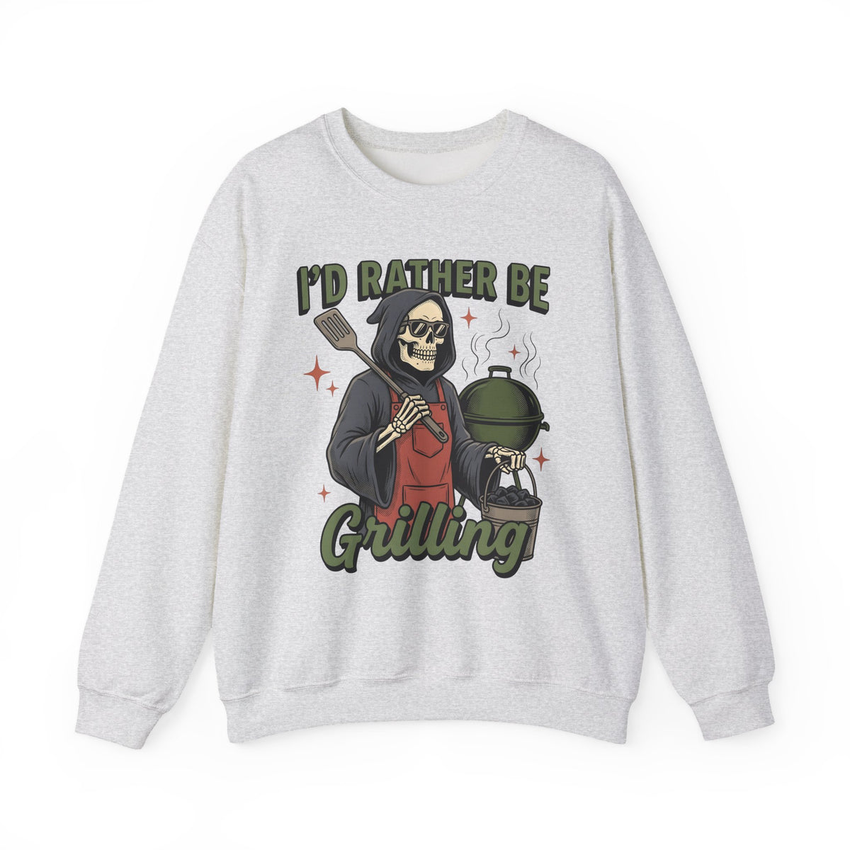 Skull Cook Sweatshirt Grilling Joke Gift Women Comic Sweatshirt Skeleton Sweatshirt Barbecue Fan Cartoon Sweatshirt Pun Graphic Retro Barbeque Sweatshirt