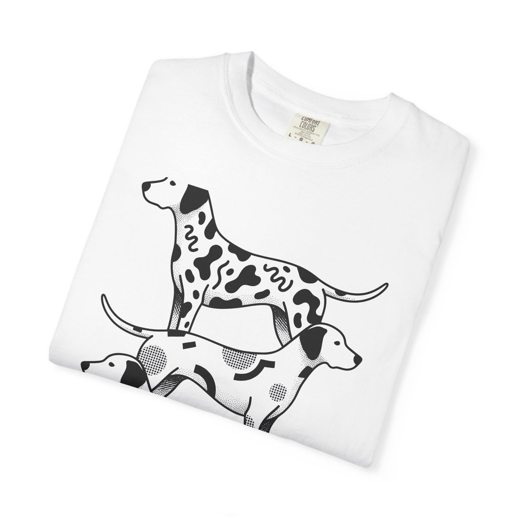 Dalmatian T-Shirt Dog Fauna Gift Women Flat T-Shirt Dalmatian T-Shirt Dog Fan Graphic Design Illustration Sketch Spot Design T-Shirt