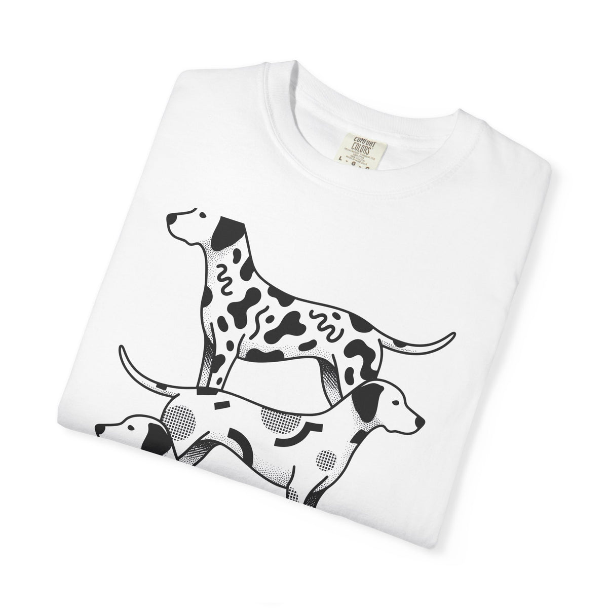 Dalmatian T-Shirt Dog Fauna Gift Women Flat T-Shirt Dalmatian T-Shirt Dog Fan Graphic Design Illustration Sketch Spot Design T-Shirt