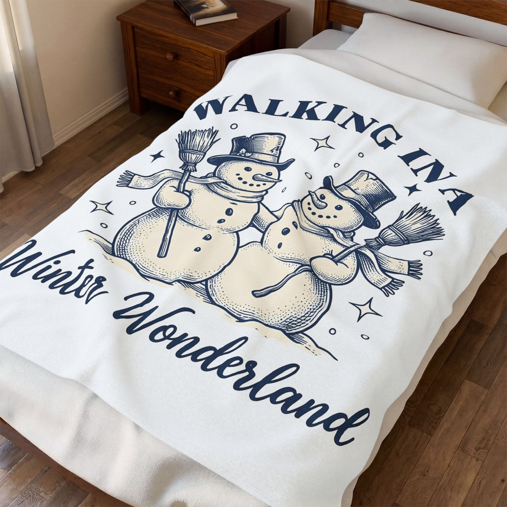 Snowman Twosome Blanket Christmas Cold Gift Women Handmade Blanket Frosty Blanket Xmas Fan Handmade Blanket Frosty Graphic Cartoon Glimmers Blanket