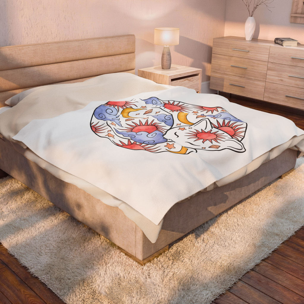 Space Cat Blanket Cat Constellation Gift Women Earthy Blanket Kitty Blanket Cat Fan Feline Blanket Galaxy Graphic Pigment Orb Blanket