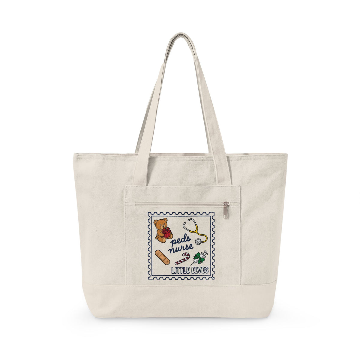 Teddy Bear Tote Bag Nurse Christmas Gift Women Cartoon Tote Bag Teddy Tote Bag Healthcare Enthusiast Comic Tote Bag Winter Graphic Retro Stethoscope