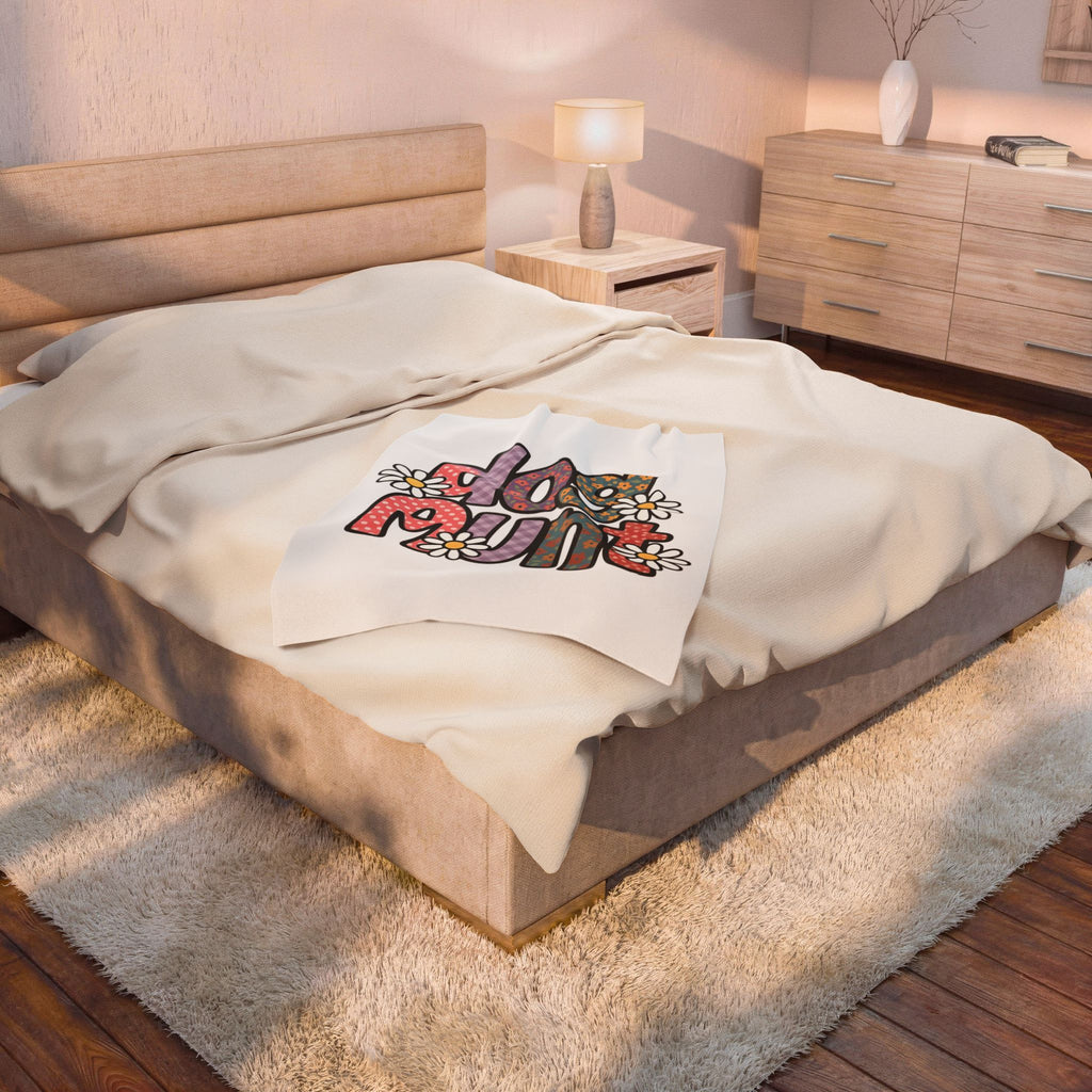 Floral Lettering Print Blanket Dog Niece Gift Women Sketch Blanket Typography Blanket Dog Fan Hand Drawn Blanket Niece Graphic Cartoon Chamomile