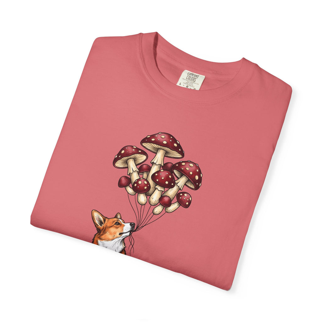 Corgi Puppy T-Shirt Dog Outdoors Gift Women Floral T-Shirt Puppy T-Shirt Dog Fan Canine Graphic Outdoorsy Design Antique Toadstool T-Shirt