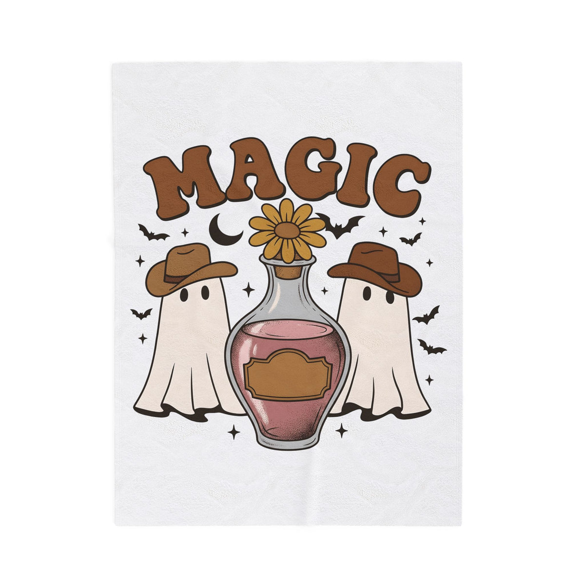 Cowboy Ghosts Blanket Halloween Witchcraft Gift Women Vintage Blanket Specters Blanket Horror Fan Occult Graphic Blanket Retro Potion Bottle Blanket