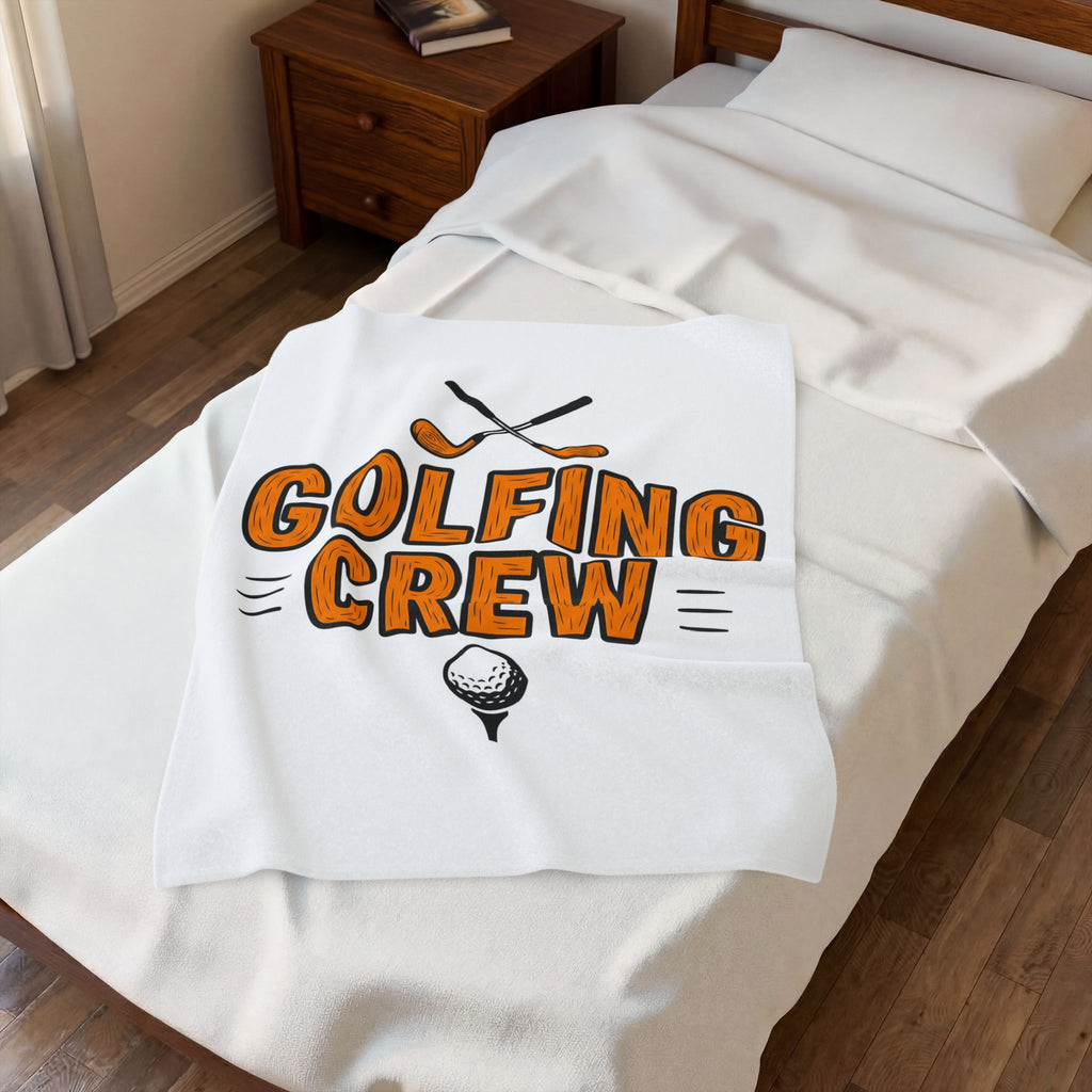 Golf Stick Blanket Golf Squad Gift Women Graphic Blanket Golf Club Blanket Golfer Fan Illustrated Blanket Team Graphic Hand Drawn Golf Orb Blanket