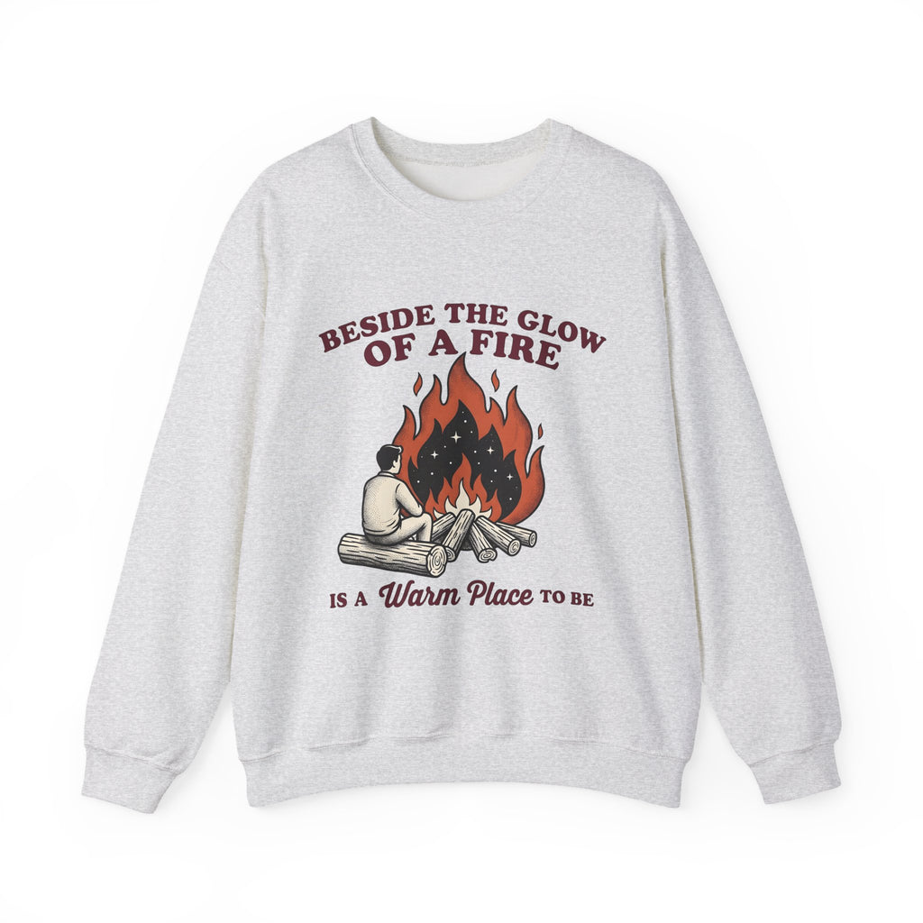 Campfire View Sweatshirt Camping Adventure Gift Women Line Art Sweatshirt Bonfire Sweatshirt Camper Fan Minimalist Sweatshirt Exploration Graphic Cartoon