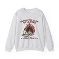 Campfire View Sweatshirt Camping Adventure Gift Women Line Art Sweatshirt Bonfire Sweatshirt Camper Fan Minimalist Sweatshirt Exploration Graphic Cartoon