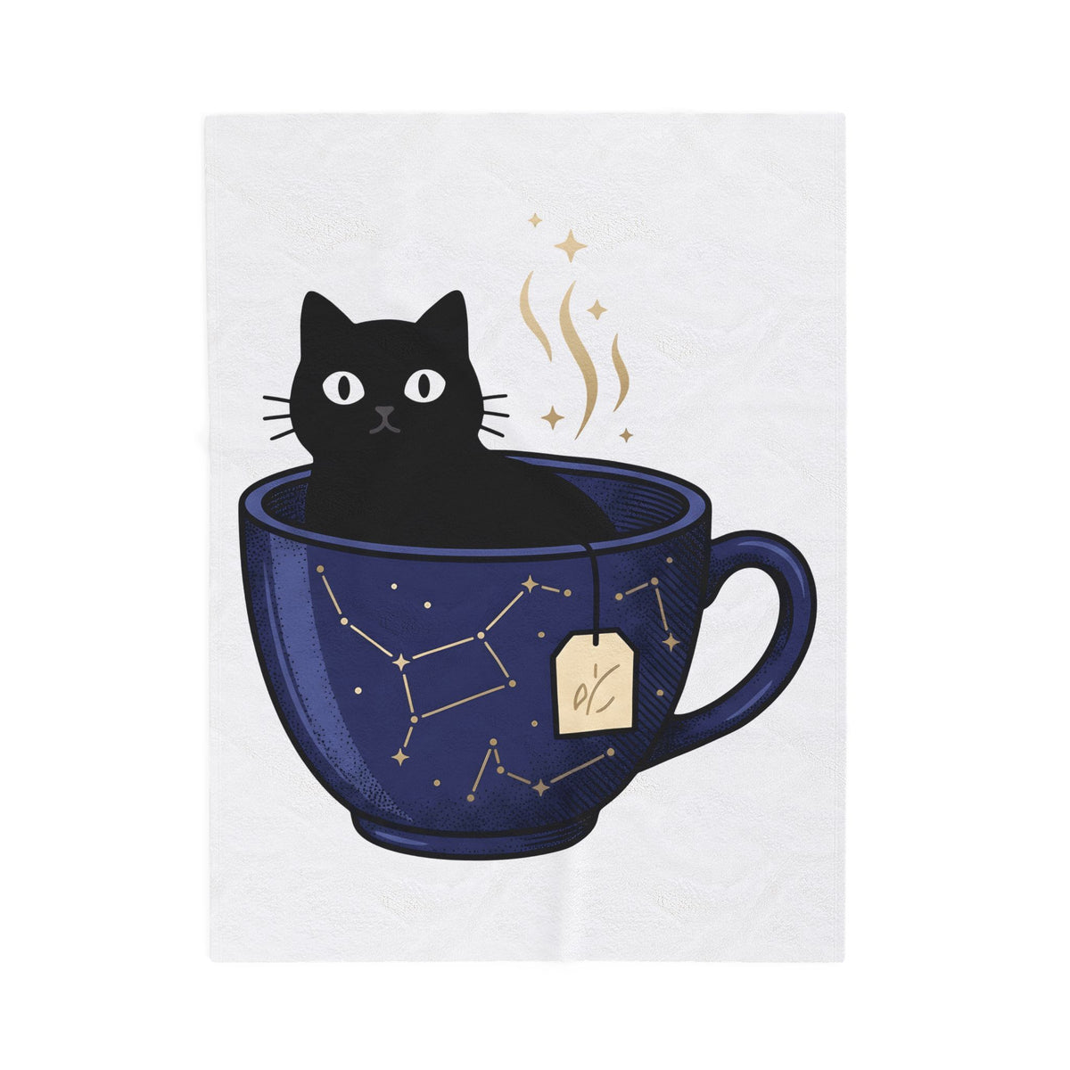 Black Feline Tea Cup Blanket Cat Gift Women Signs Gift Women Cute Blanket Cat Blanket Blanket Cat Fan Kitty Blanket Adorable Blanket Zodiac Graphic Blanket