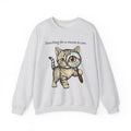 Tabby Cat Sweatshirt Cat Humor Gift Women Vintage Sweatshirt Kitty Sweatshirt Cat Fan Retro Sweatshirt Funny Graphic Hand Drawn Magnifying Glass Sweatshirt