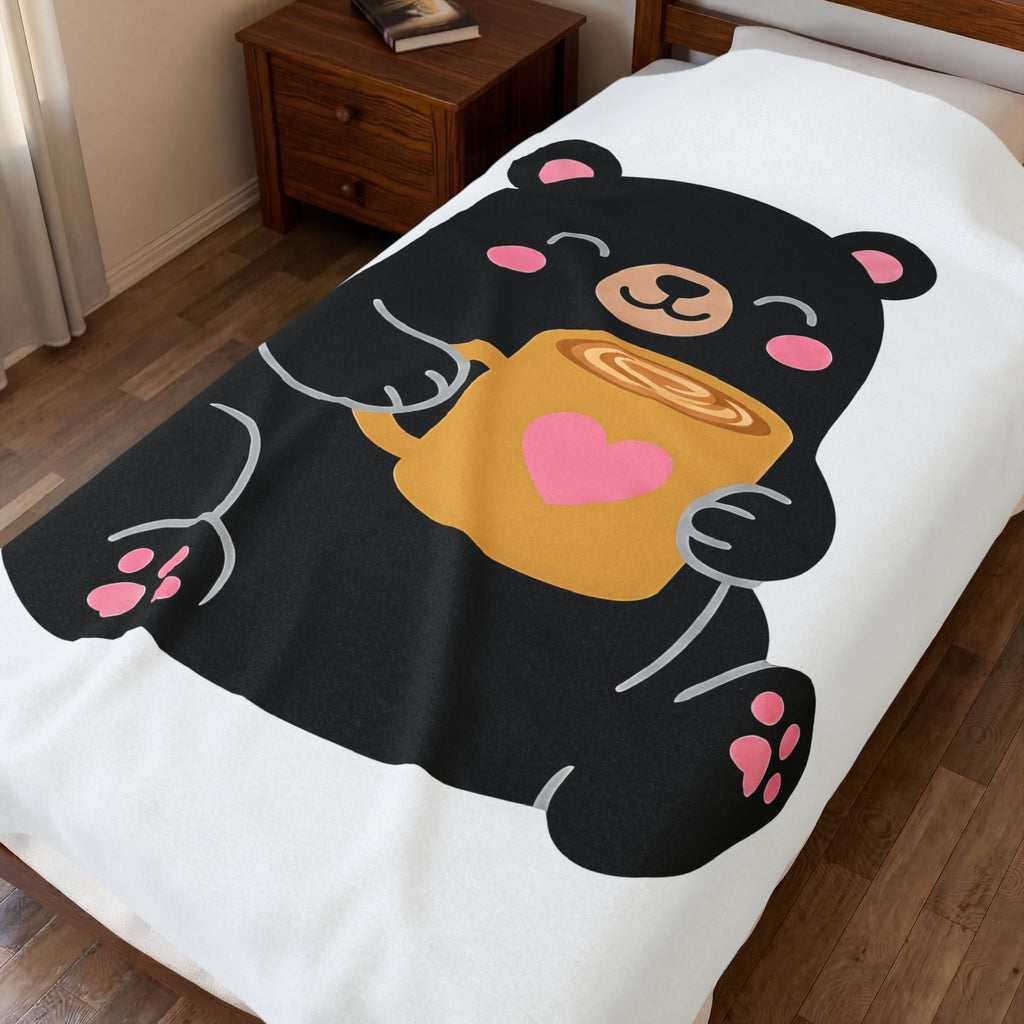 Bear Coffee Cup Coffee Animal Gift Cute Mug Coffee Fan Coffee Mug Kawaii Minimalist Blanket