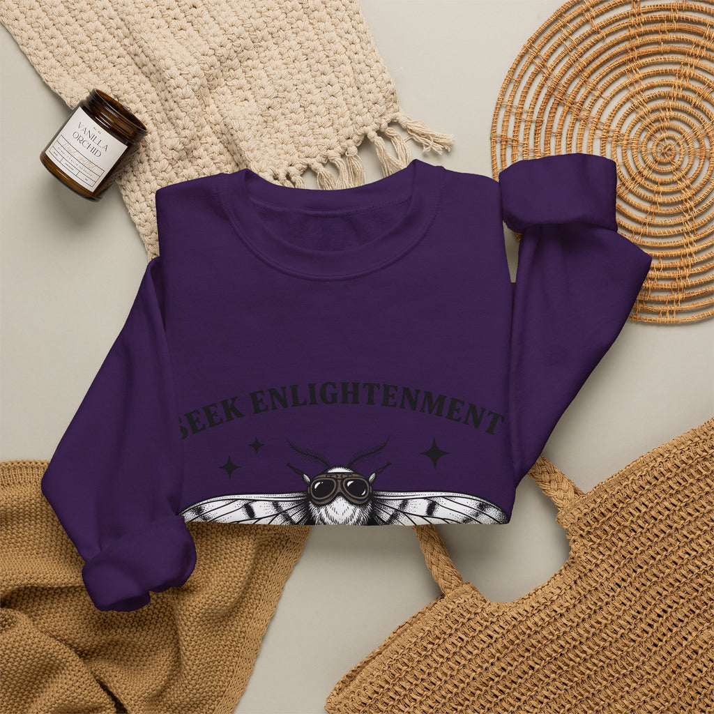 Moth Illustration Sweatshirt Funny Wildlife Gift Women Retro Sweatshirt Bug Sweatshirt Humor Fan Vintage Sweatshirt Animal Graphic Sketch Star Shapes Sweatshirt