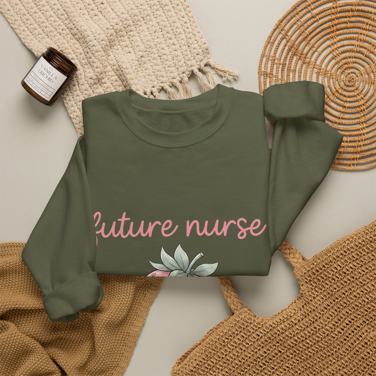 Strawberry Nurse Graduation Gift Pastel Fruit Healthcare Enthusiast Soft Graduate Sweatshirt